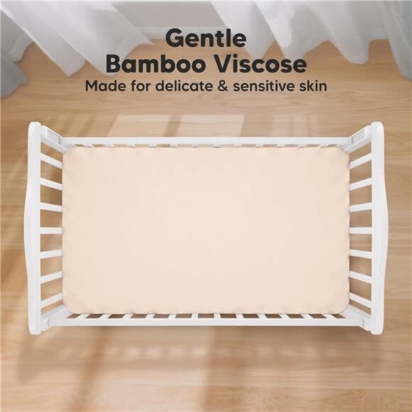 2-Pack Crib Sheets for Boys, Girls - Viscose Derived from Bamboo Fitted Crib - Picture 3 of 14